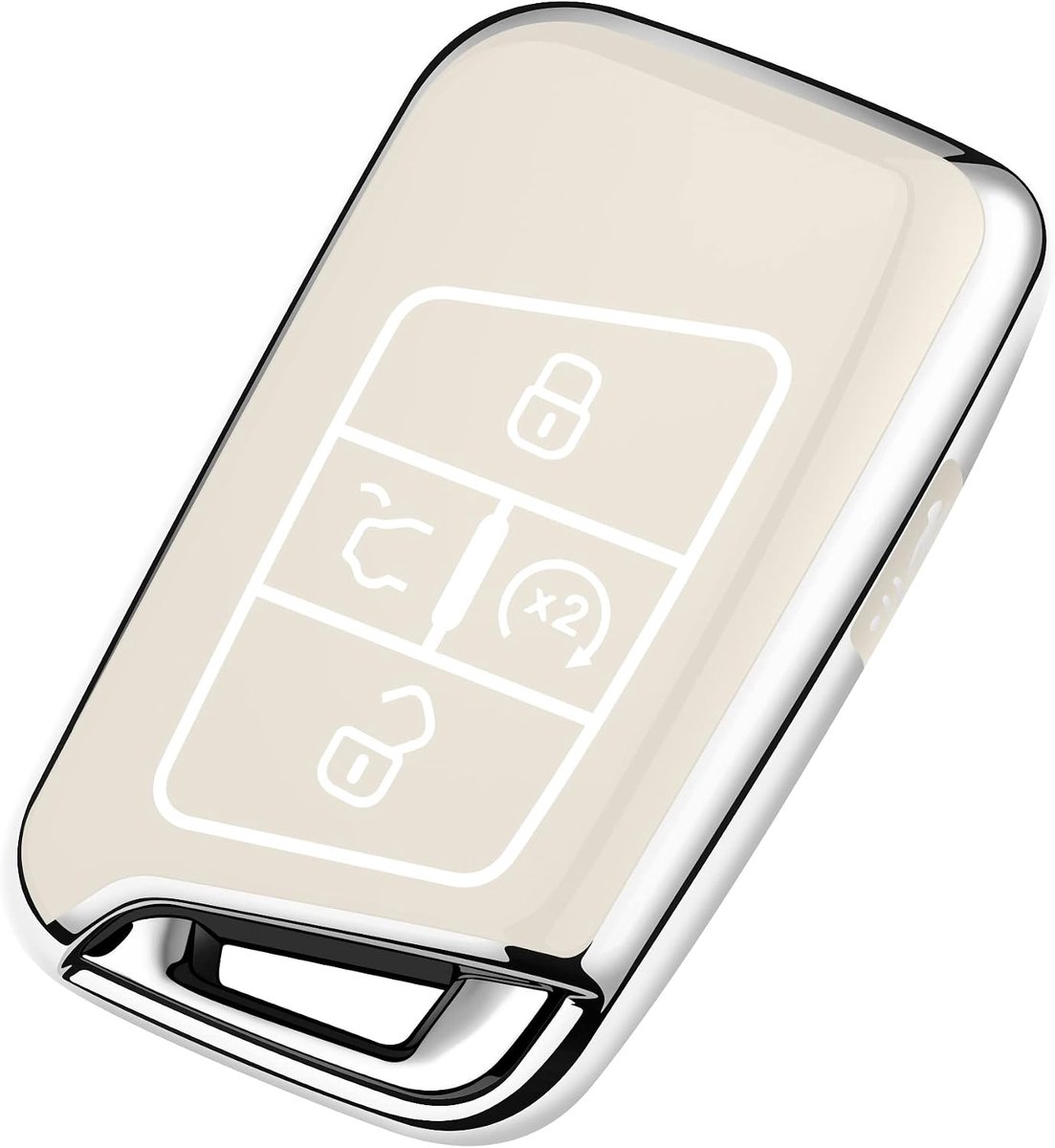 Tukellen Voor Volkswagen Sleutelhanger Cover, Premium Zachte TPU Volledige Bescherming Sleutelhanger Case VW Tiguan Atlas Jetta Passat Golf Alltrack Smart Keyless Fob Afstandsbediening Sleutel (Wit)