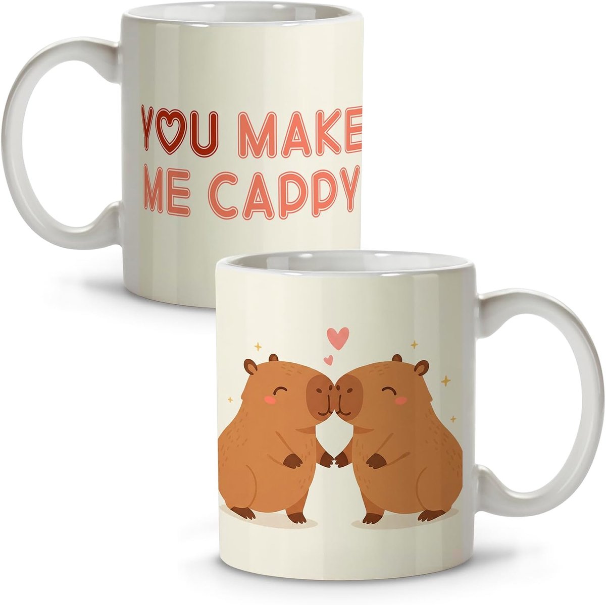 Capybara koffiekopjes, ontbijtkopjes, originele cadeaus voor dames en heren, cadeau voor vriendin en vriend, onzichtbare vriend, jubileumcadeau, cadeaus voor koppels, Valentijnsdag