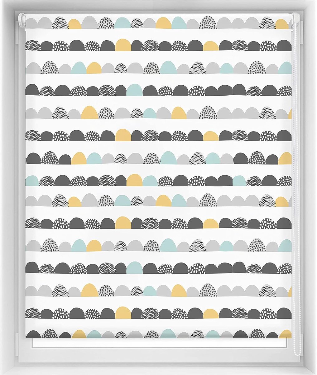 Easy jaloezie zonder boren, bedrukt, lichtdoorlatend, digitale druk, halve maan, 130 x 150 cm (breedte x hoogte), stofmaat 127 x 145 cm