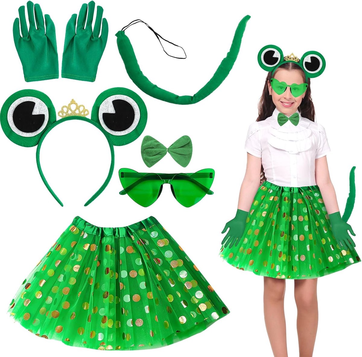 Kikkerkostuum voor kinderen, kikkerkostuum, set, Halloween
