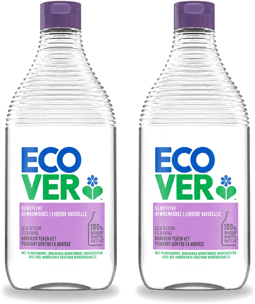 2 x Ecover - Afwasmiddel - Lelie & Lotus - 450 ml - Voordeelverpakking - 2 stuks