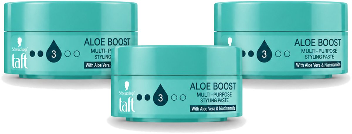 3 x Taft - Haarpaste Aloe Boost - 75 ml - Voordeelverpakking - 3 stuks