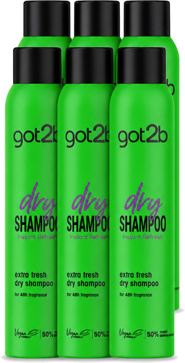 6 x Got2B - Droogshampoo - Extra Fresh - 200 ml - Voordeelverpakking - 6 stuks