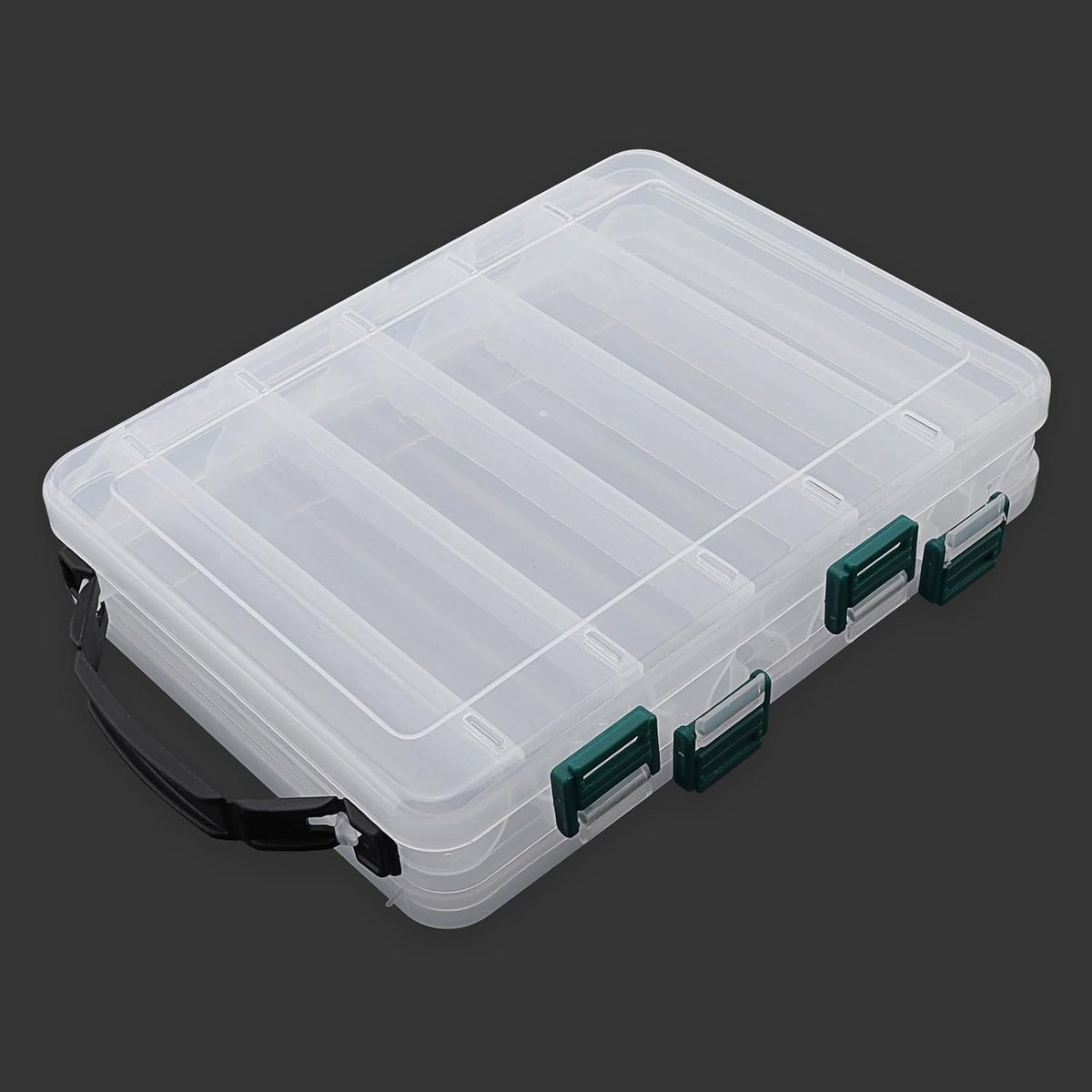kunstaas-doos, transparante zichtbare visaas, inktvisjighaken, plastic opbergkoffer voor visgerei (10 vakken, 20 x 16 x 5 cm)