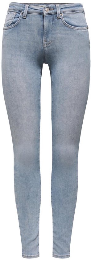 Voorkant van een lichtblauwe ONLY skinny push-up jeans, zonder model.