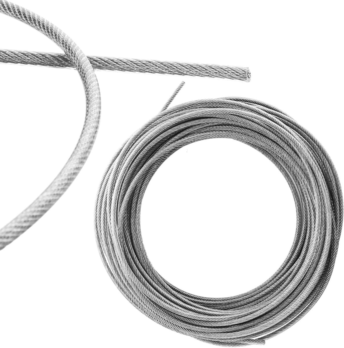 5 mm RVS Draadkoord, 7 x 7 Inox, 30 m Lengte, Stalen Kabel, Roestvrijstalen Tension Draad voor Omheining, Ophangdraad en Klimaccessoires