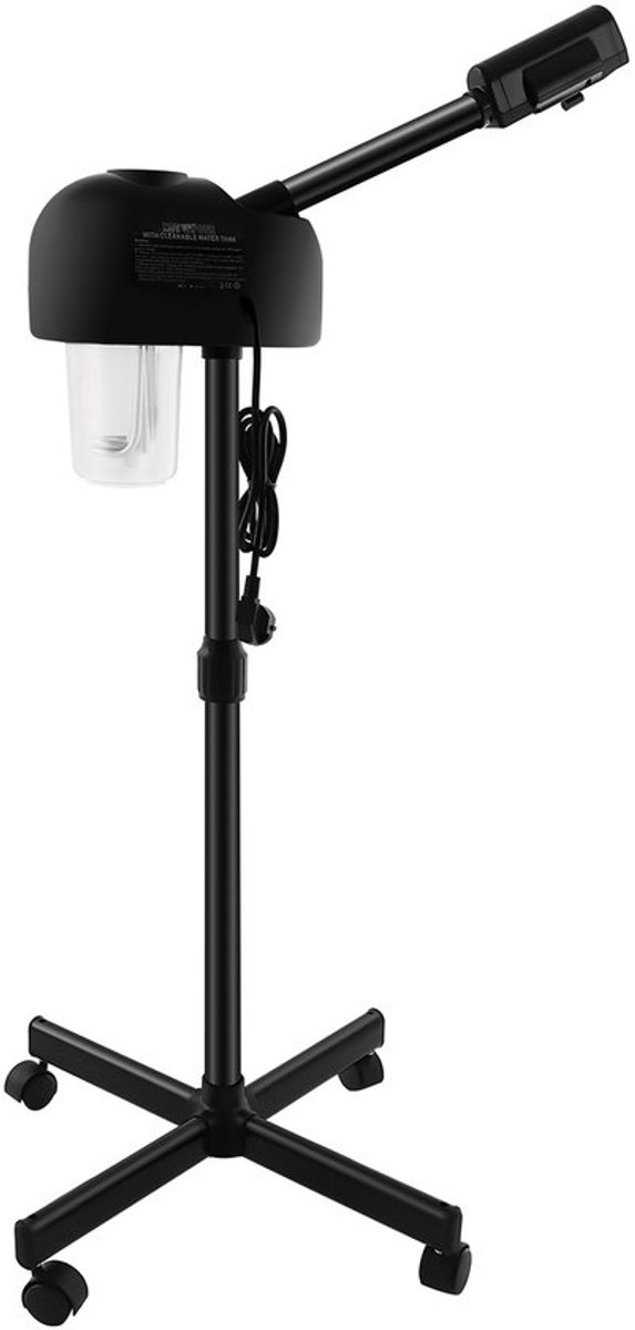Gezichtsstomer Staand - Zwart - 750 W - 600 ml Watertank - Kunststof - Voor Huidverzorging