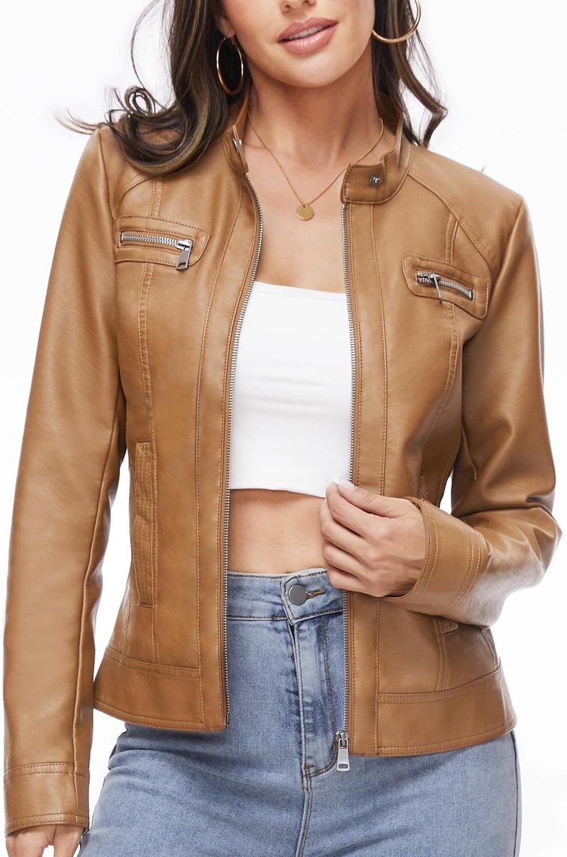 Zwarte Faux Lederen Jassen Voor Vrouwen Motorfiets PU Moto Biker Uitloper Jas