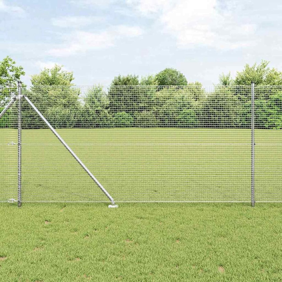 Palen, set van 10 x 1 m, set van 2 thermisch verzinkt staal, metalen palen voor draadhekken, tuinhek, binnenplaats, kippenhok buiten
