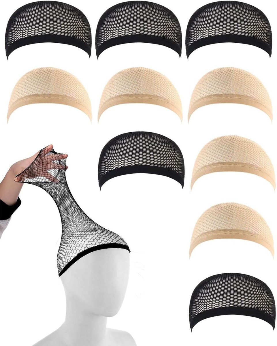 Pruiken, 2 kleuren pruikkap, haarnet, pruikaccessoires, pruikkap voor lang haar, pruikaccessoires, geschikt voor rollenspellen, schoonheidssalons, feesten, Halloween