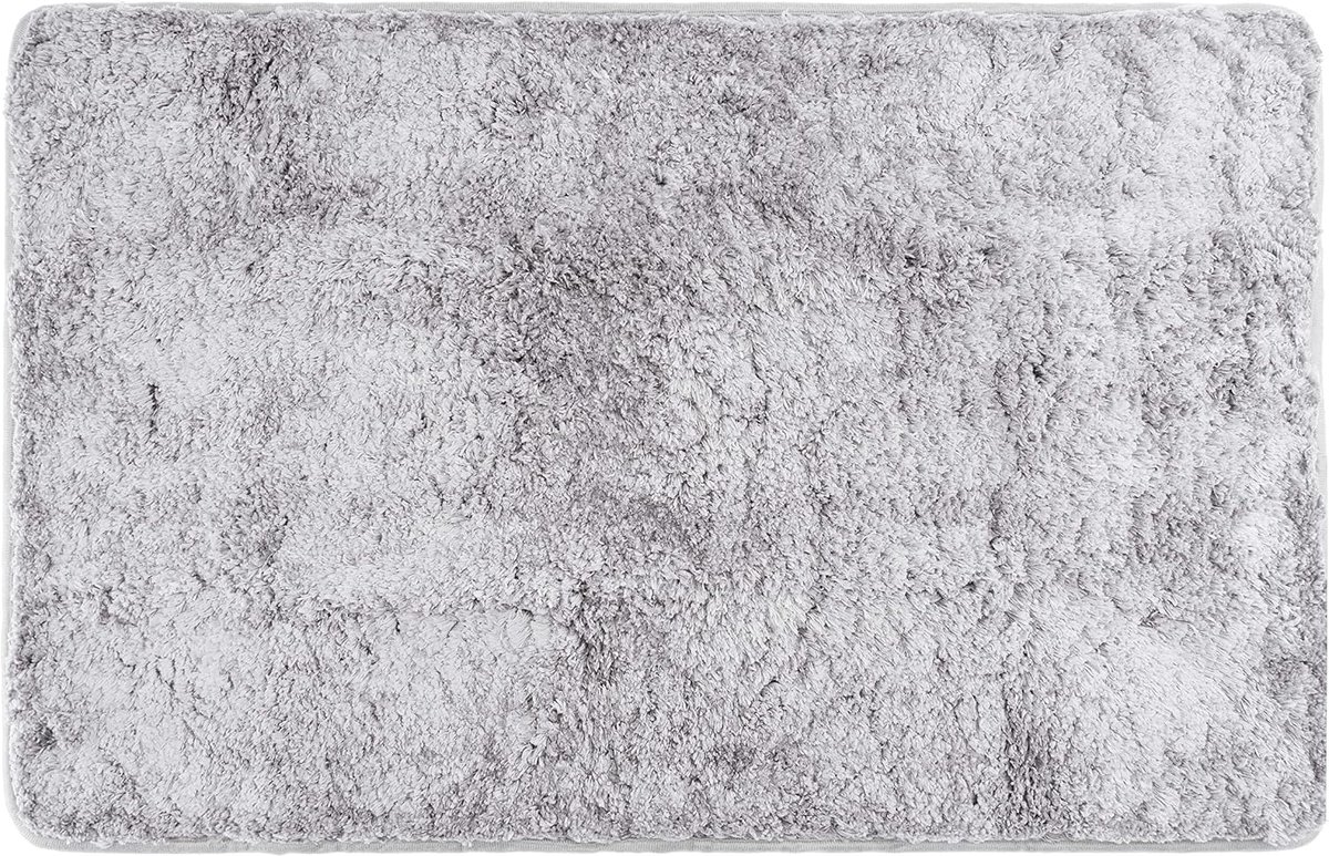 Fluffy Badmat gemaakt van microvezel met antislip onderkant (50,8 x 78,7 cm, grijs)