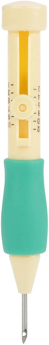 Borduurnaaldenset, borduurnaaldenstans met naaldstiftset in 3 maten voor doe-het-zelvers, stansnaaldengereedschap voor stickerliefhebbers, decoreren van kleding, kussens, geel en groen