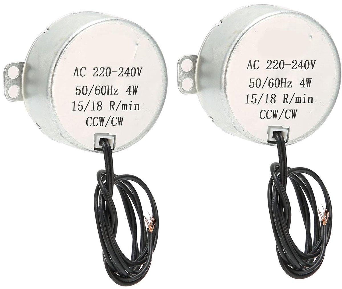 2 stuks AC 220-240 V motor, CW/CCW 15-18 rpm, 4 W elektromotor 50TYC synchrone motor voor elektrische ventilatorkachels