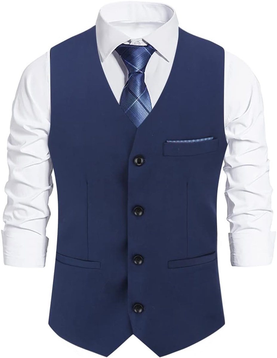 Pak vest slim fit formele vintage klassieke zakelijke bruiloft pak vest 5 kleuren