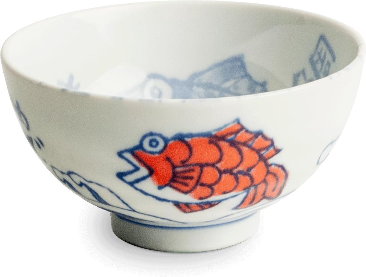 Matcha Kom - Sakana Schaal voor Udon, Slakom, Noedels, Miso Soep, Ontbijt, Fruit, Poke Bowl, Muesli, Rijst, Salade en Pasta - Japans Servies