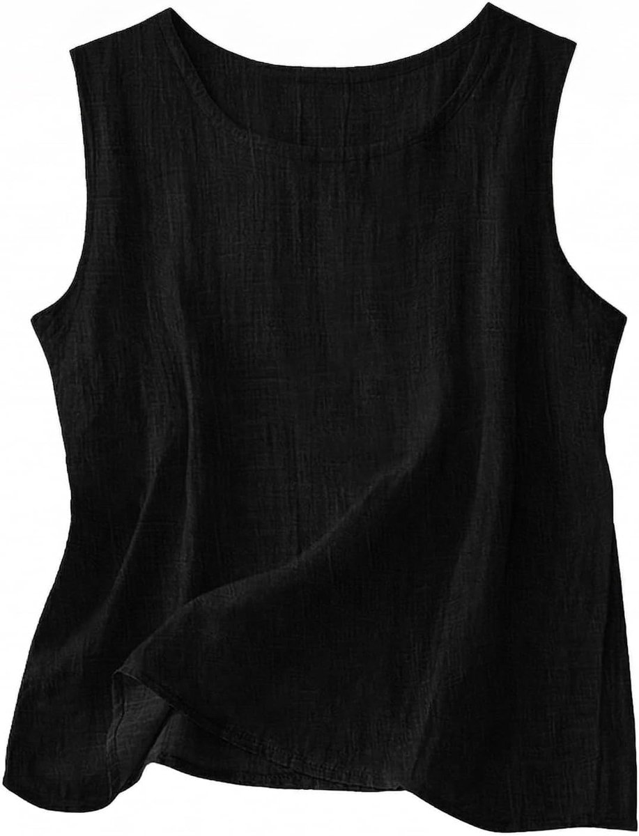 Tops Dames 2026 Linnen Tanktops met ronde hals