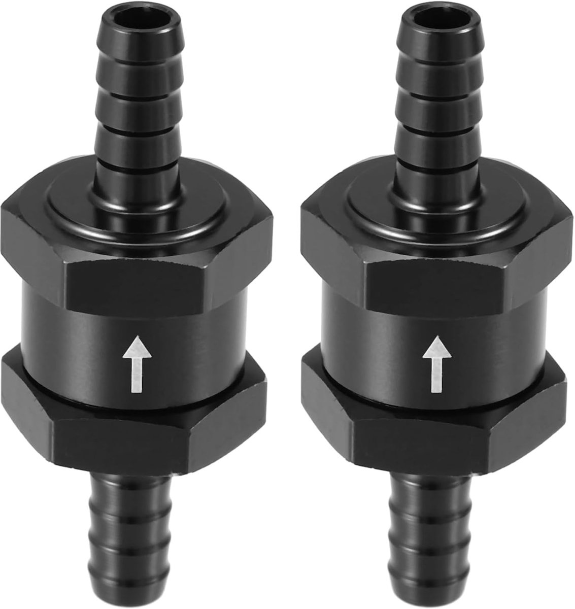 Terugslagklep Eénrichting/Interne Terugslagklep voor Auto Brandstof Benzine Diesel/Duurzaam 0.31" 8mm Buitendiameter / 2 Stuks Zwart
