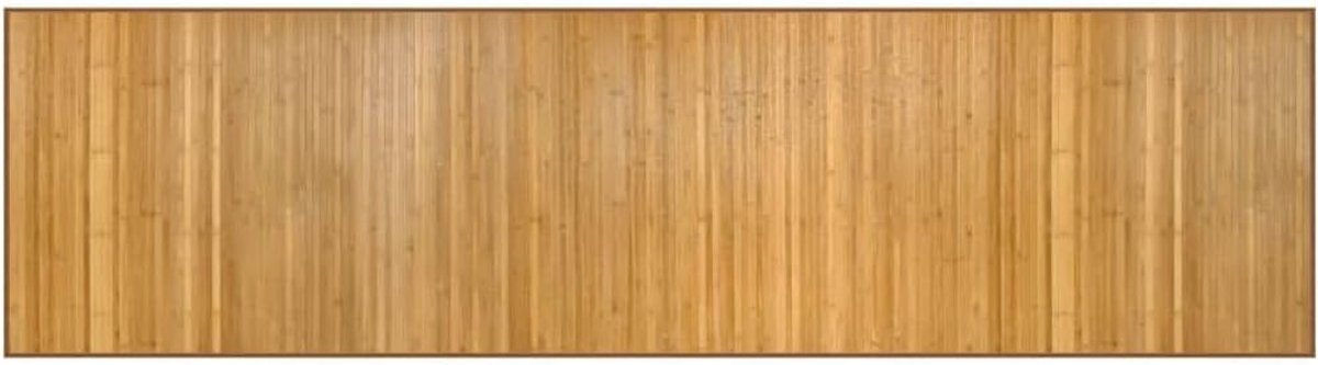 Tapijt, rechthoekig, natuur, 80 x 300 cm, moderne loper van duurzaam bamboe met antislip onderkant, onderhoudsvriendelijk en oprolbaar voor eenvoudige opslag
