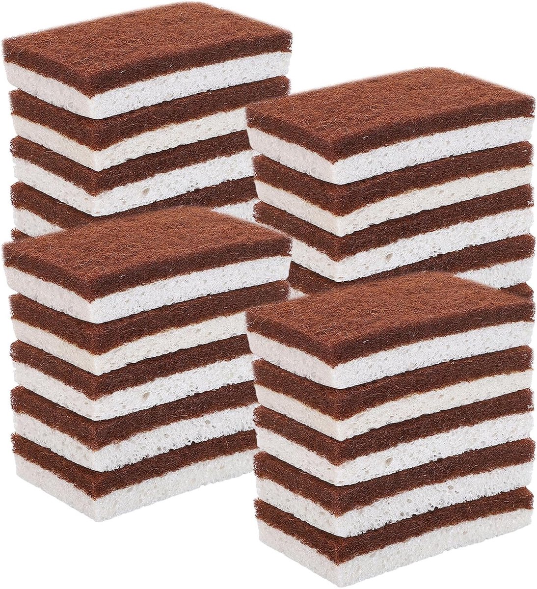 20 Stuks Wood Pulp Afwassponsen Krasvrije Keukenscrubbers met Hoge Absorptie Lichtgewicht Herbruikbare Schoonmaaktools voor Delicate Pannen Servies Thuis Restaurant