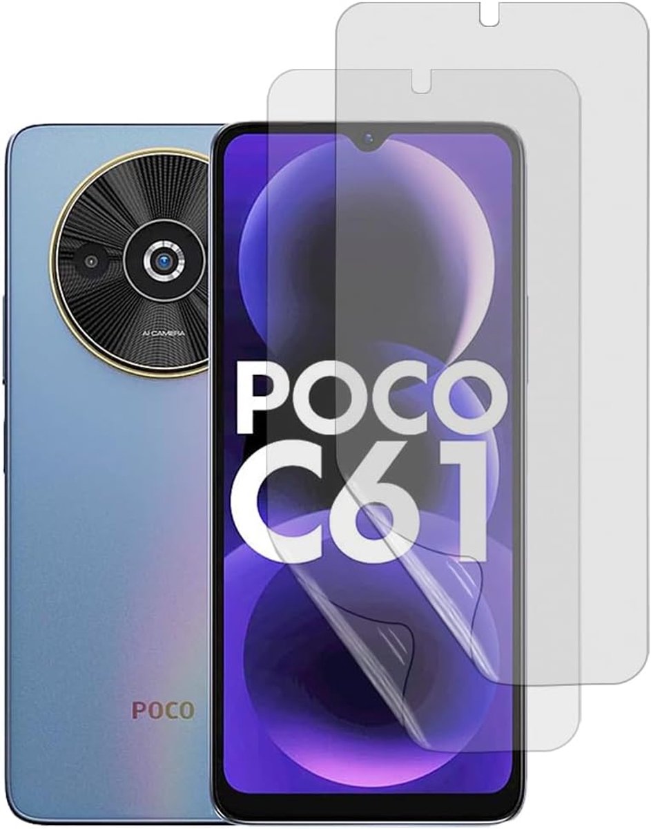 2 stuks matte hydrogel displaybeschermfolie voor Xiaomi Poco C61, TPU-ontspiegeld, anti-krassen, anti-vingerafdruk, zeer gevoelige beschermfolie