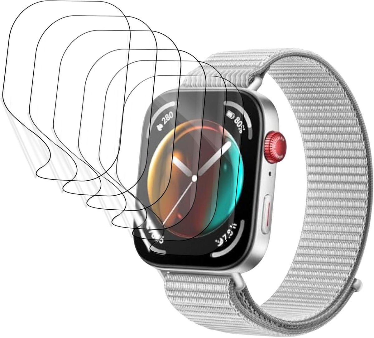 Schermprotector voor Huawei Watch Fit 3, 6 Stuks Schermbeveiliging Ultra Helder, TPU Flexibele Beschermende Zachte Film, Krasvast