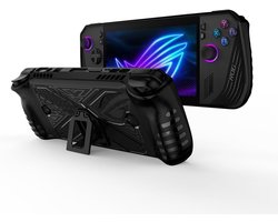 Case voor Asus ROG Ally X, Zacht TPU Hoesje met Kickstand Anti-kras Beschermend Case Hoesje voor Asus ROG Ally X Accessoires-Zwart