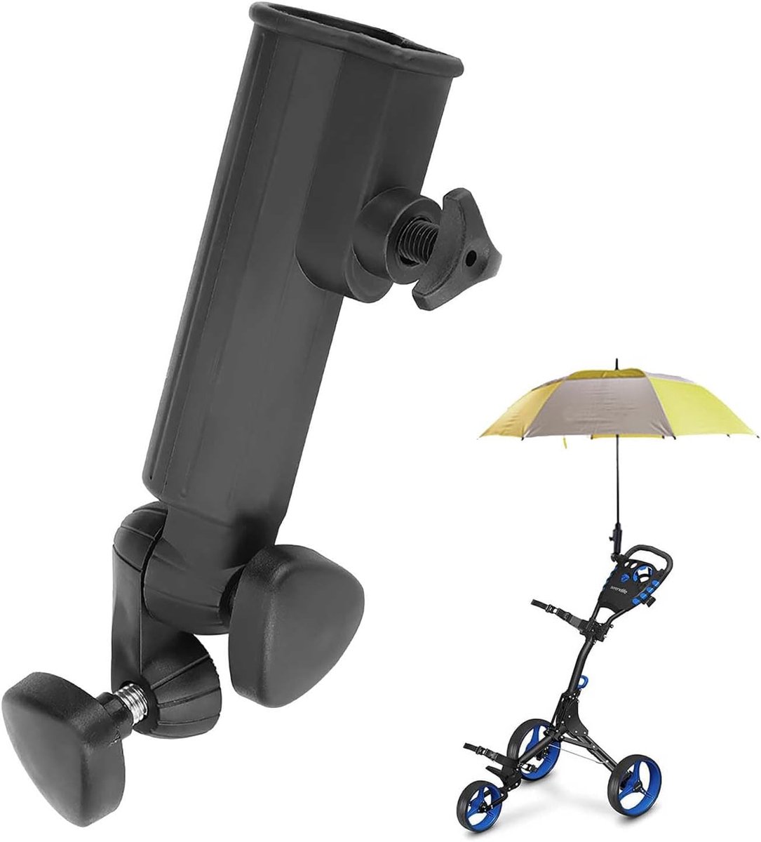 Paraplu Houder, Golf Push Cart Paraplu Houder Verstelbare Trolley Winkelwagen Paraplu Houder Plastic Golf Push Trolley Paraplu Houder Zwart voor Golf Push Cart Handgrepen Fiets Wandelwagen