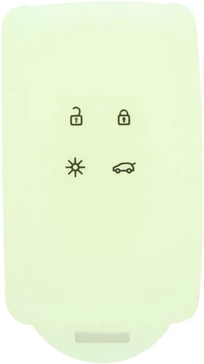 Glow Siliconen Cover Protector Case Houder Skin Jacket Compatibel met RENAULT 4 Knoppen Smart Afstandsbediening Sleutelhanger CV2352 Doorschijnend