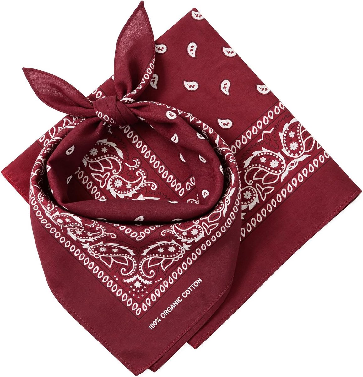 Bandana, 100% katoen en natuurlijke vezels, hoofddoek voor dames en heren, zonder polyester, zacht, robuust en wasbaar, bandana voor dames en heren, uniseks en kinderen, verpakking