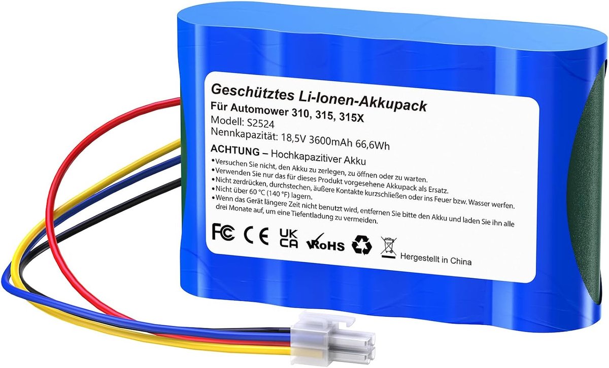 3600mAh Accu compatibel met Husqvarna Automower 310,315,315X Grasmaaiers