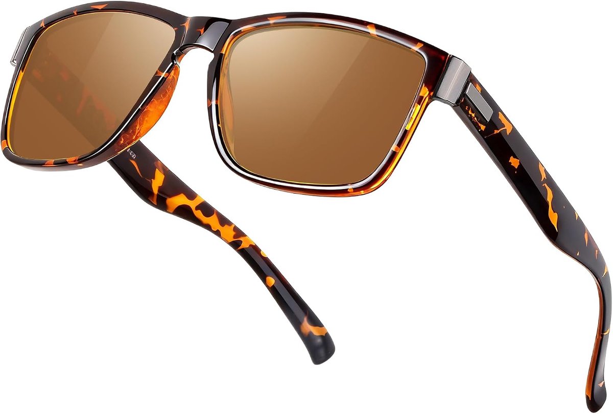gepolariseerde zonnebril voor heren en dames UV400 bescherming Klassieke vierkante zonnebril Lichtgewicht frame voor autorijden, vissen, reizen, sporten