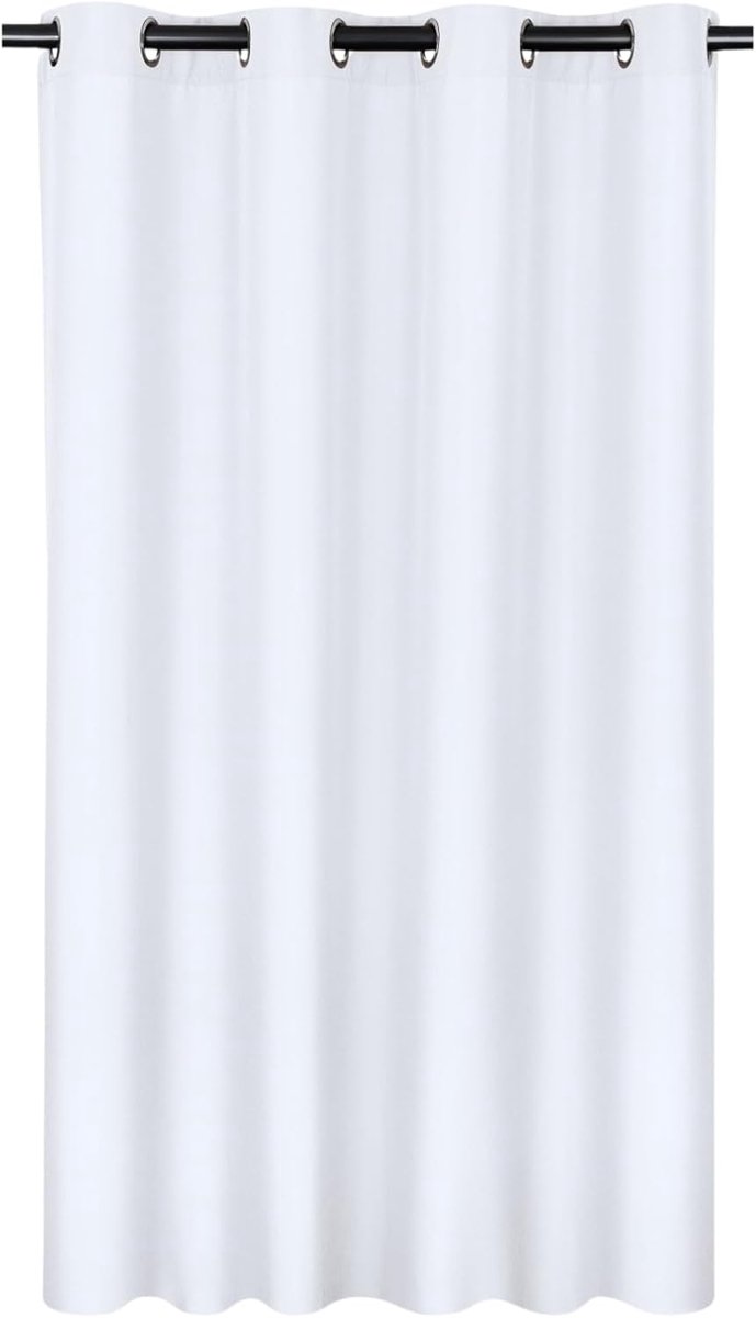 Ocean Set van 4 gordijnen, 70% ondoorzichtig, gordijn met ogen, hoogte 245 cm, breedte 140, verduisterend met 8 ogen (wit)