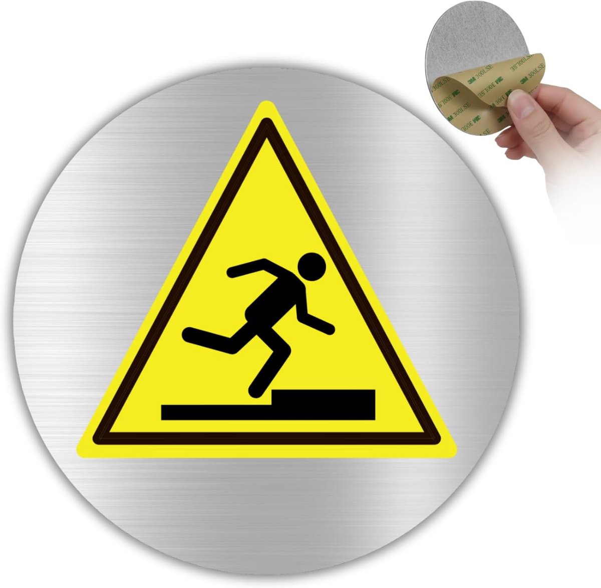 Let op Afstapje Bord - Ø 10 cm - Aluminium - Pas op voor Drempel