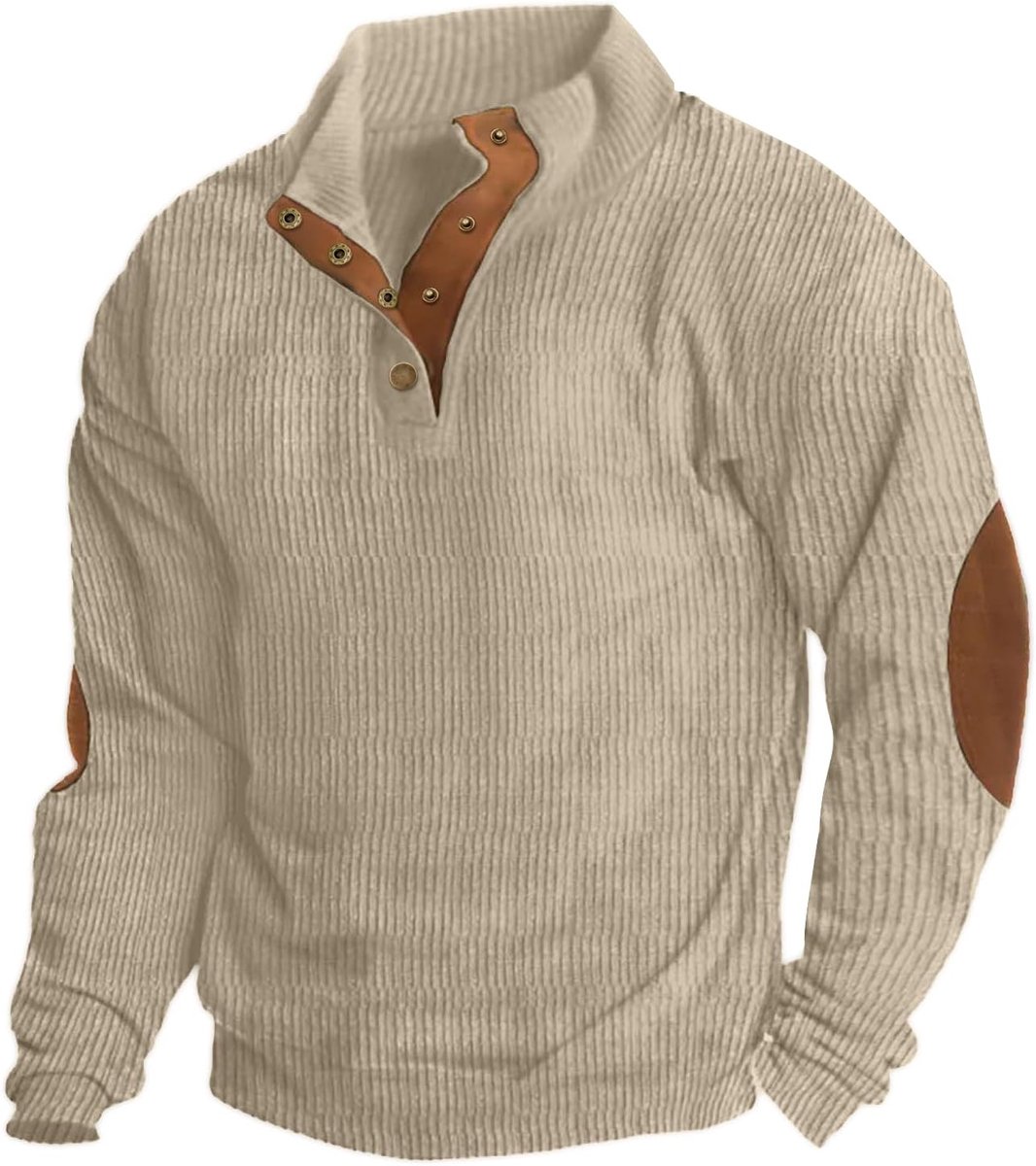 Sweatshirts Henley Neck Snap Knopen Stand Kraag Lange Mouw Winter Sweatshirt Tops