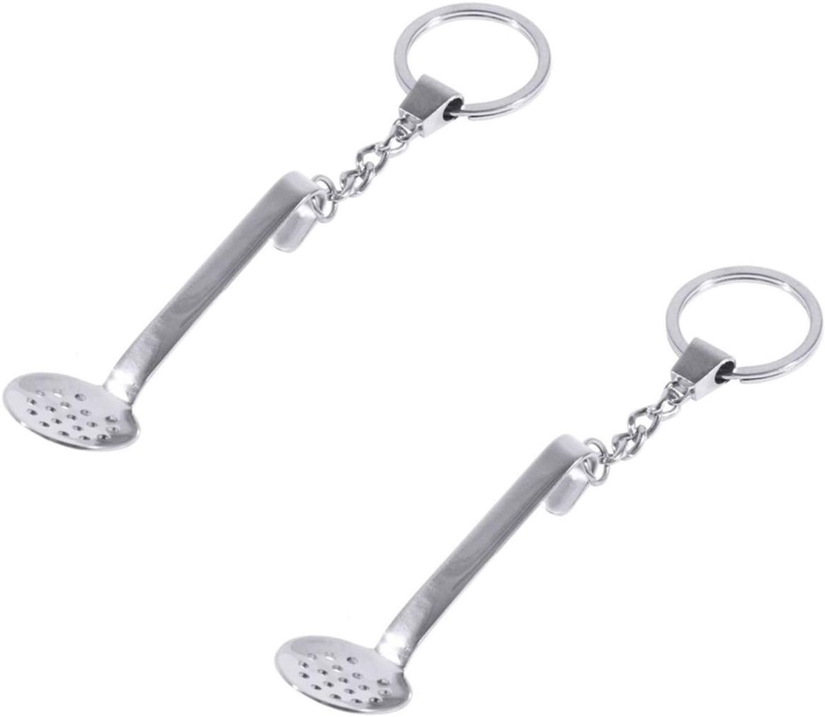 Sleutelhanger schuimlepel - 2 stuks - kleurrijk - handig voor sleutels en tas - ShopVlot