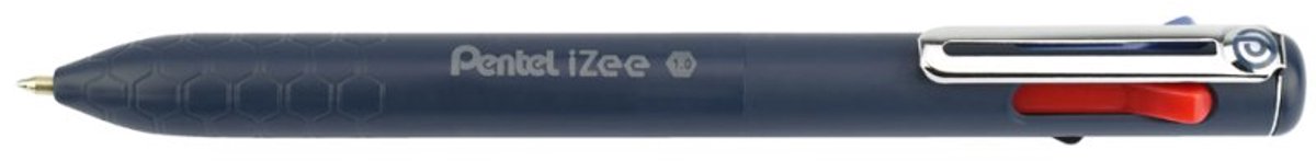 Pentel 4-kleuren balpen iZee, navulbaar, donkerblauw, 12 stuks