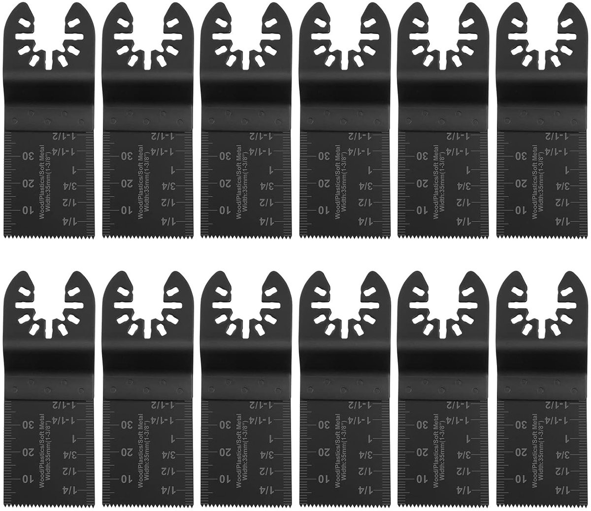 12PCS Oscillerende Zaagbladen met 2 C-Clip Adapter voor Hout, Metaal en Kunststof - Snelle Bevestiging en Universele Multitool Zaagbladen voor Efficiënt Snijden