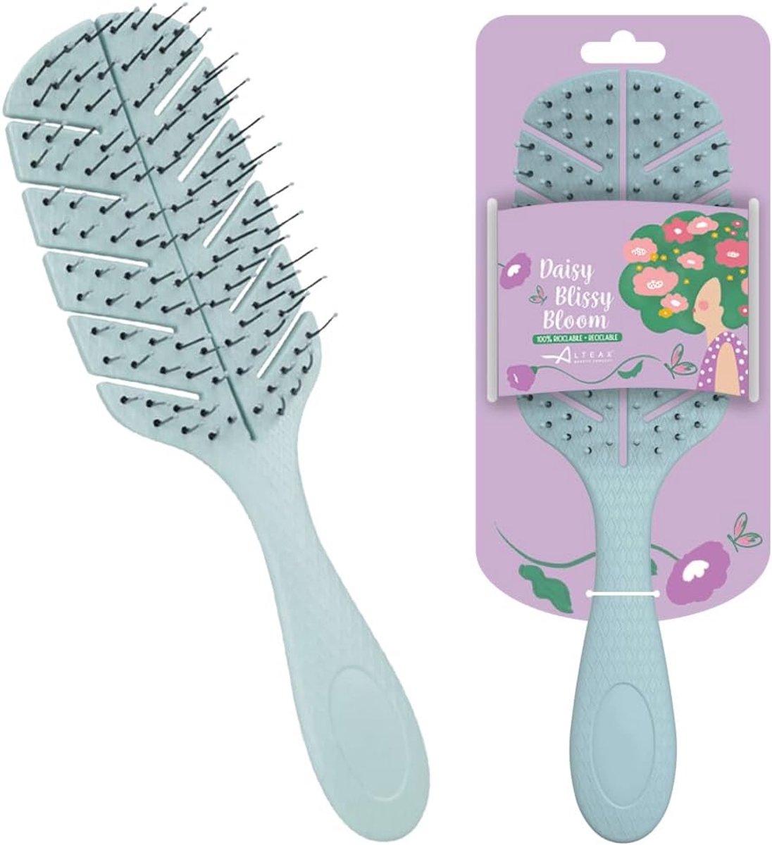 Altéax Blissy Bloom Hair Detangling Brush with Anti-Knots and Detangling Spray, 100 ml, Hair Straightening Brush - ShopVlot