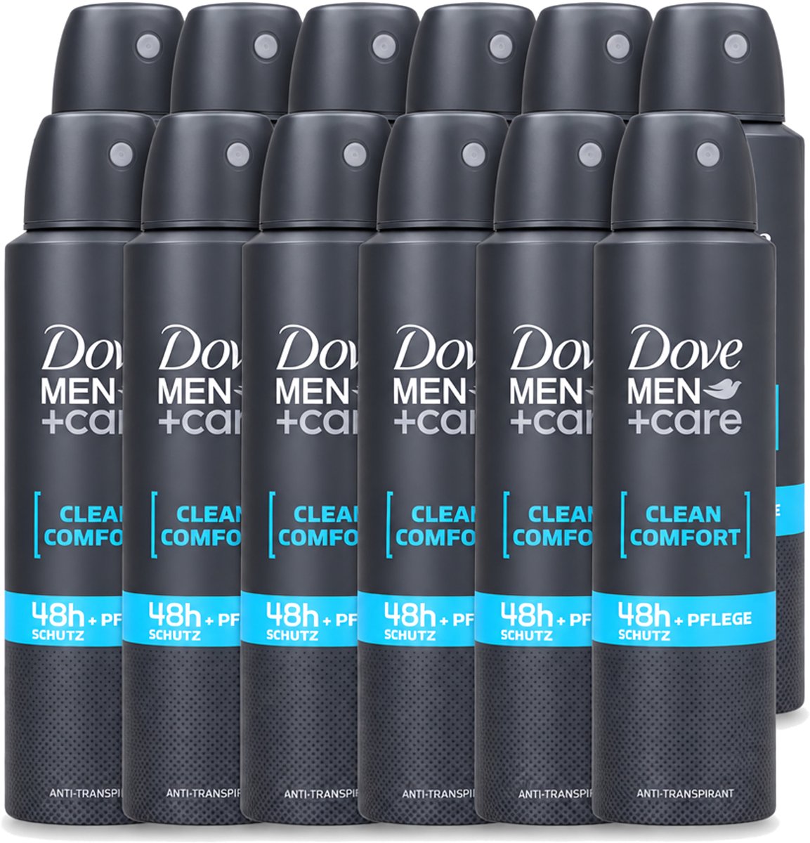 12 x Dove Men+Care - Clean Comfort - Deospray - Anti-Transpirant - 150 ml - Voordeelverpakking - 12 stuks