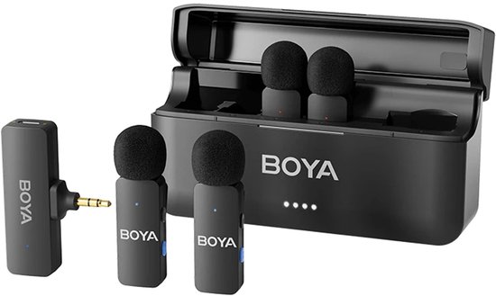 Boya BY-V4 microfoon-systeem (4 microfoons) met 3.5 mm TRS plug