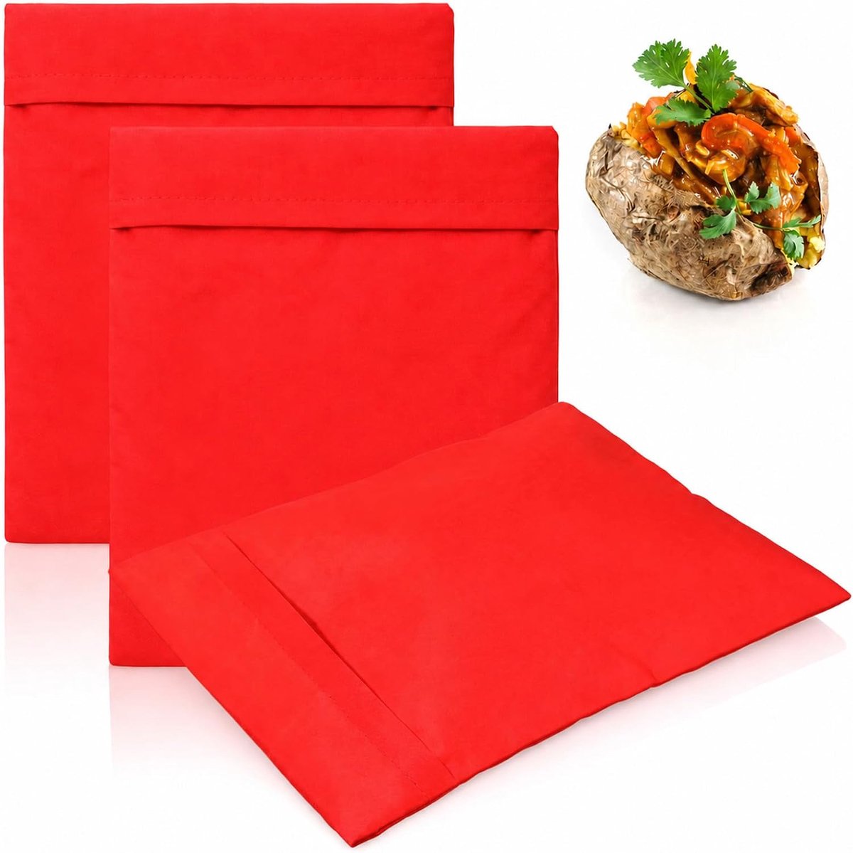 3 stuks magnetronaardappelzakken, bakzak, rood - ShopVlot
