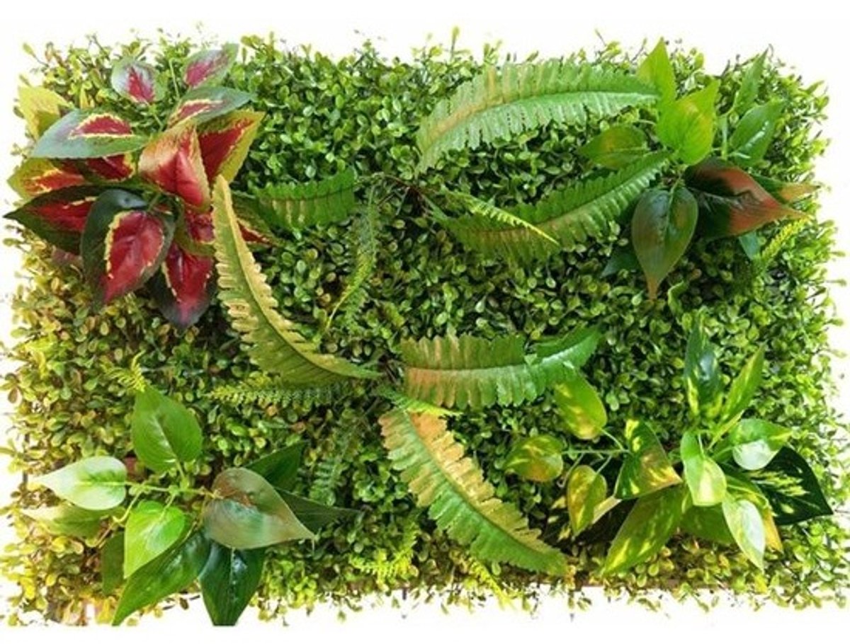 Kunstgraspaneel - Groene wanddecoratie - Voor binnen en buiten - Onderhoudsarme uitstraling - 40 x 60 cm - Groen