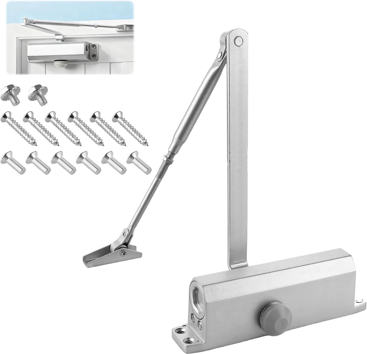 Door Closer, 65 - 85 kg, Automatic, Hydraulic, Adjustable Hydraulic Door Closer, Closed Buffer for Commercial and - ShopVlot