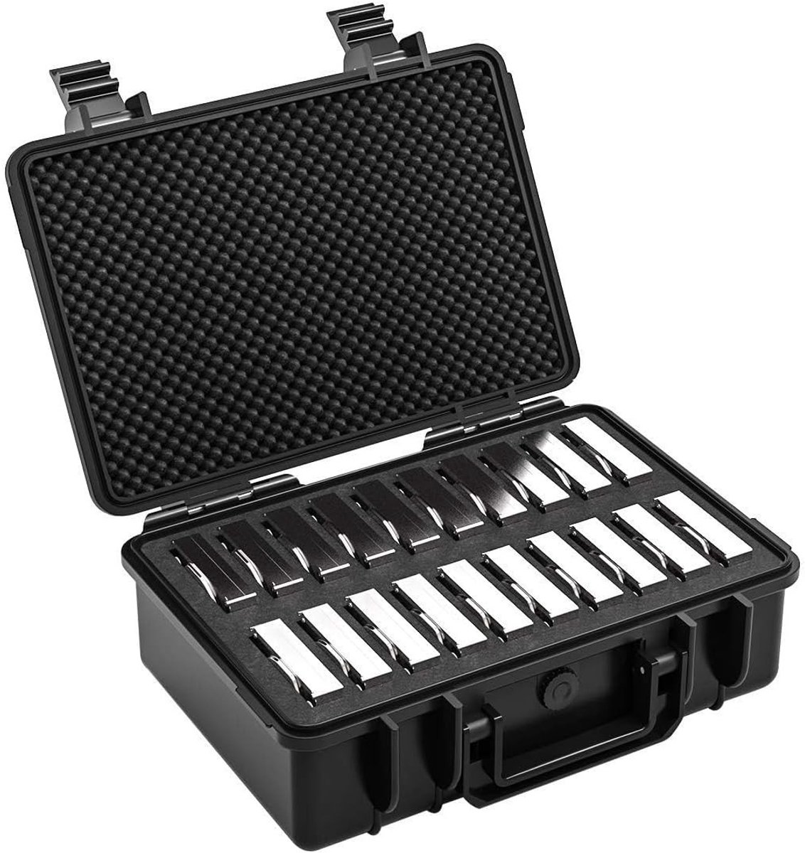 20 Bay Hard Drive Case voor 3.5 inch HDD's, Schokbestendig, Vochtbestendig en Antistatisch Opslagoplossing