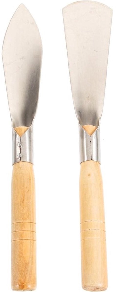 Tuinschepjes - Handspade - Planten verpotten - Roestvrij staal - 31 cm - Houtkleur