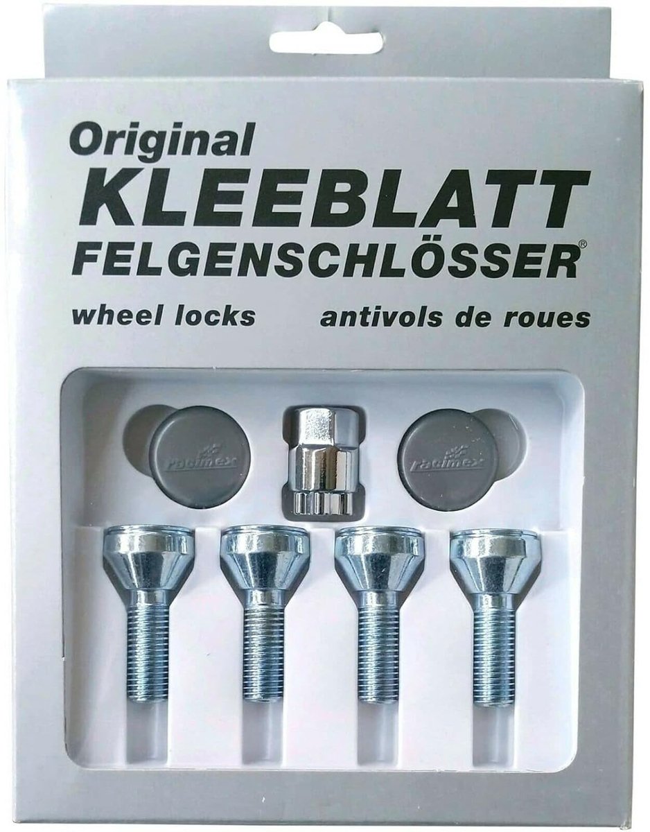 KLEEBLATT Rim lock M12x1,5x30mm cone tire (60°) incl. adapter rim locks rim protection wheel bolts type 945 - ShopVlot