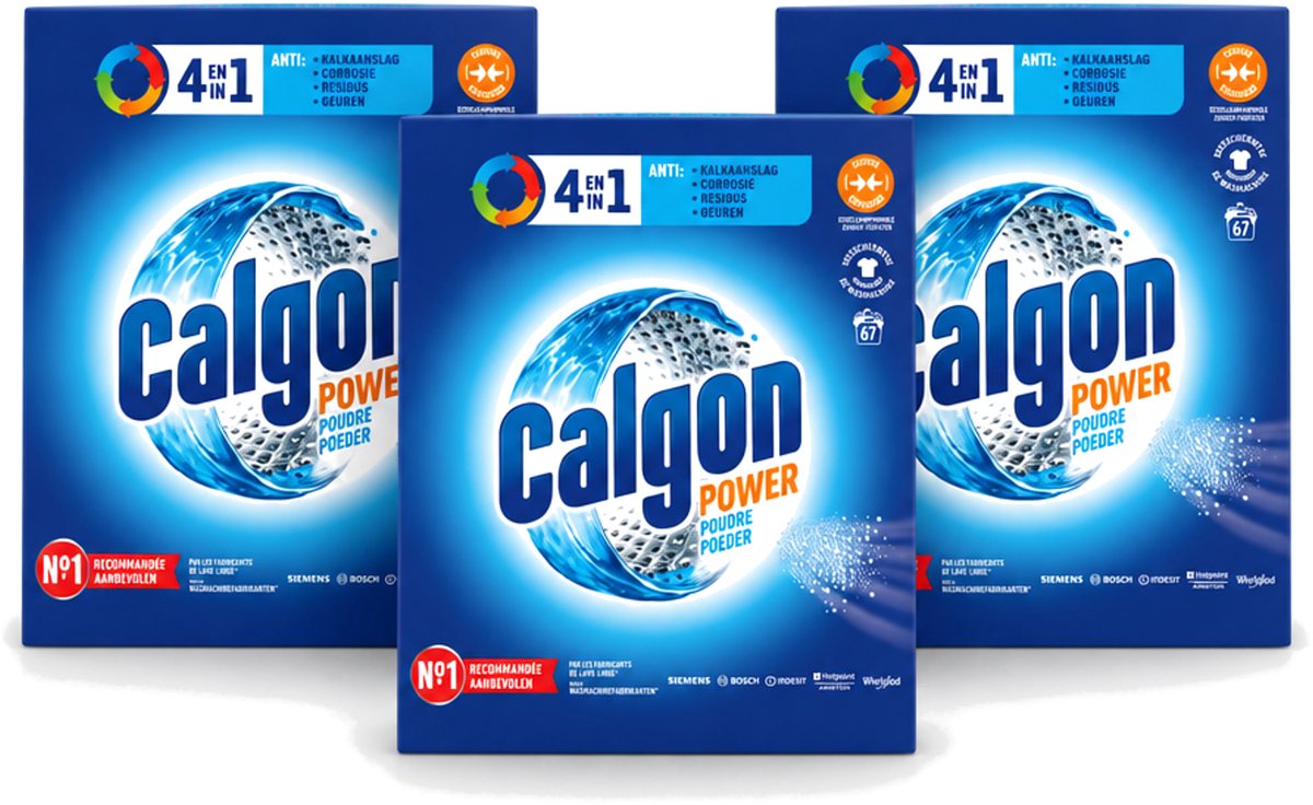 3 x Calgon - Wasmachinereiniger - Tegen Kalkaanslag / Corrosie / Wasmiddelresten / Geuren - 67 Wasbeurten - Voordeelverpakking - 3 stuks