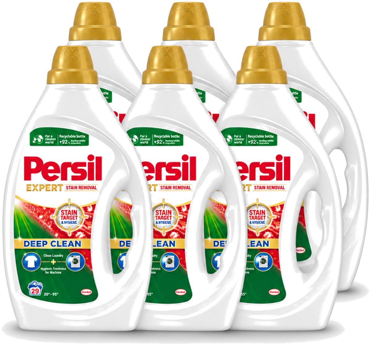 6 x Persil Expert - Vlekverwijdering - Vloeibaar Wasmiddel - Witte en Gekleurde Was - 29 Wasbeurten - Voordeelverpakking - 6 stuks