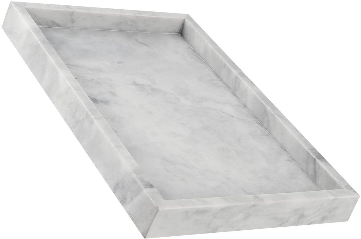 Rechthoekige Marmeren Badkamer Lade, 30 x 20 x 3 cm - Marmeren Opbergplaat voor Kledingkasten en Badkameraccessoires