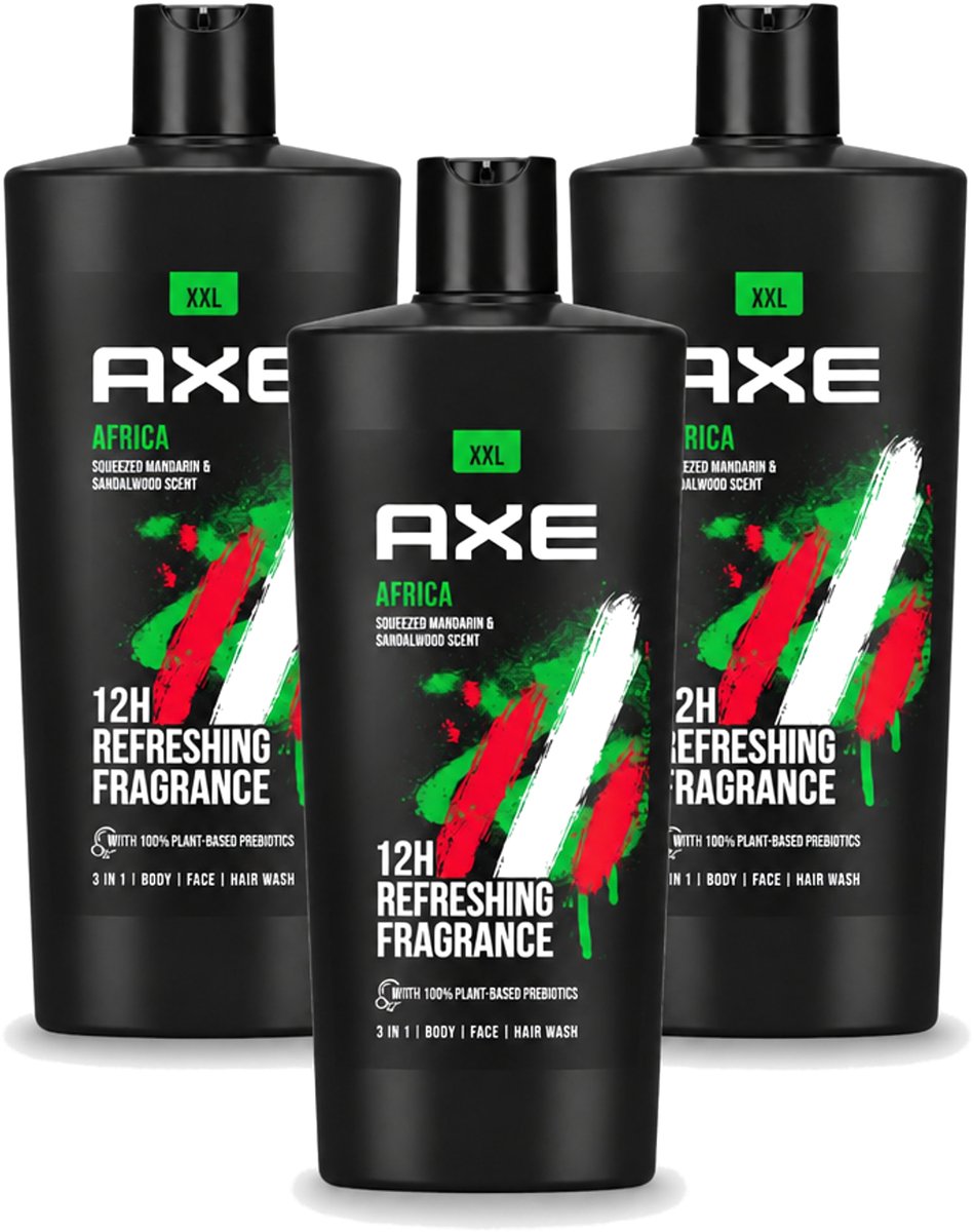 3 x AXE – Douchegel – Africa – 700 ml - Voordeelverpakking - 3 stuks